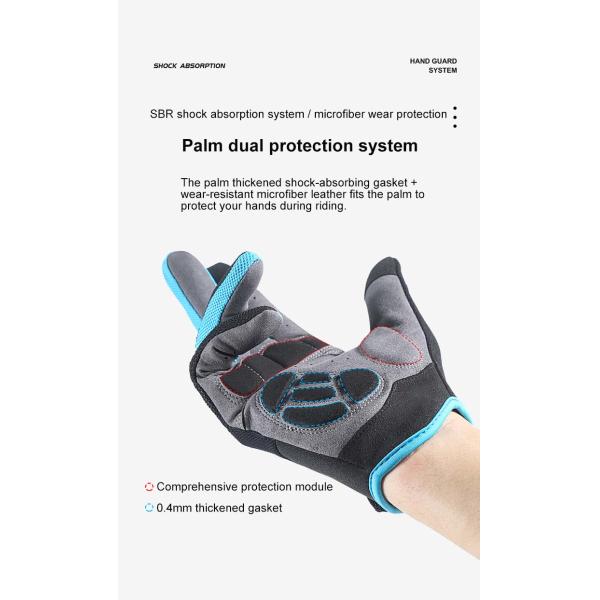 Adjustable Wrist Strap Full Finger Shock Absorbing Touch Screen Outdoor Riding Non-Slip Gloves S-M-L-XL