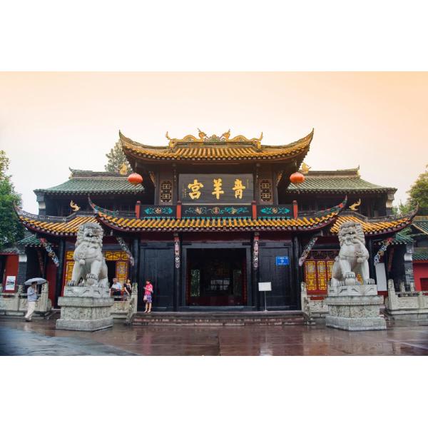 Glazed Antique Chinese Roof Ornaments Flower Pattern Green Yellow Colors