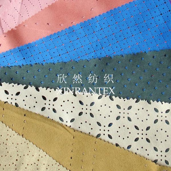 F3210 micro fibre suede fabric punch finishing 135gsm 57/58