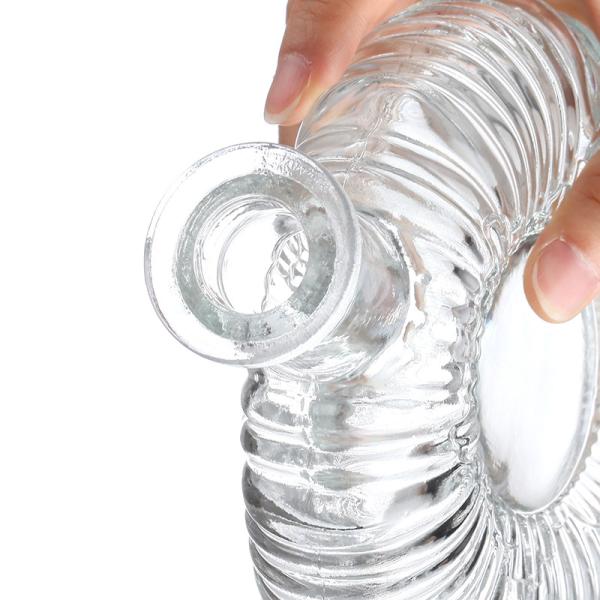 Estampagem a quente Garrafa de whisky de vidro de luxo com material de colarinho de plástico de alumínio PP