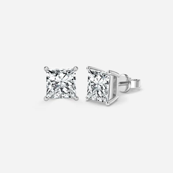 Lab Grown Diamond Stud Earrings 2 Carat 18K 14K 10K 9K Platinum
