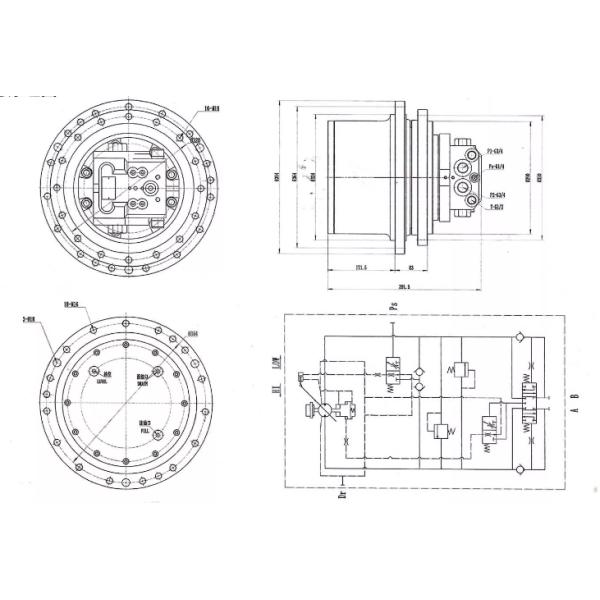 Двигатель путешествия Assy GM09 GM18 GM35 MAG85 VP Финальный привод Gm85 для экскаватора