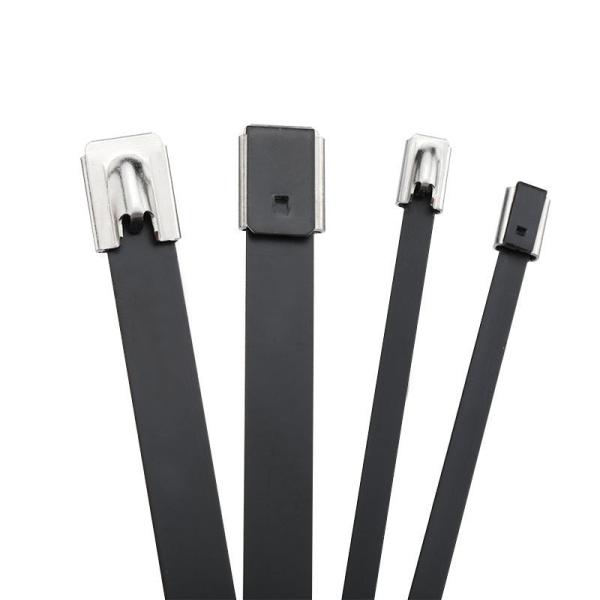 Cravata de aço inoxidável de fecho automático flexível com revestimento de PVC e classificação de ignição