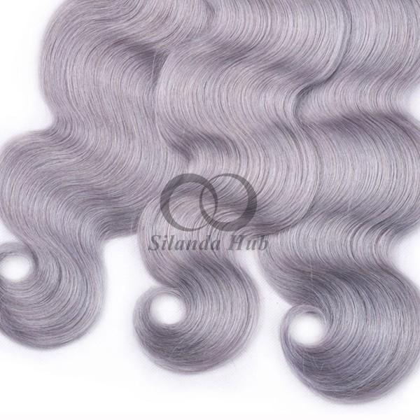 Grey Body Wave Remy Human Hair Bundles Sew In Weave Bundles Brazilian Bundle Deals