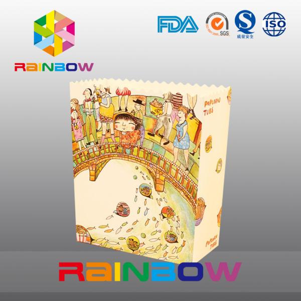 Подгонянные быстро-приготовленным питанием мешки зажаренного цыпленка попкорна бумажных мешков бумажные