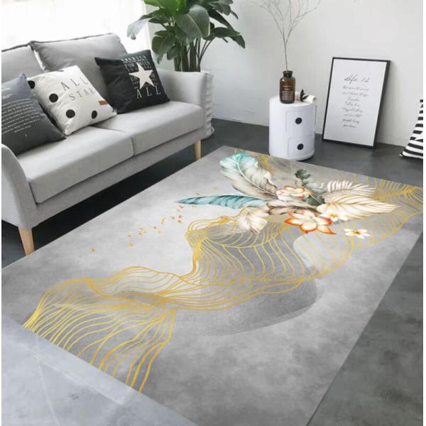 3D Printed Feather Abstract Pattern Carpets for Living Room Floor, Sofa and Bedroom