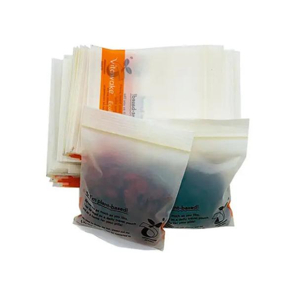Transparent Compostable Resealable 100% Biodegradable Zip Bags For Clothing Food