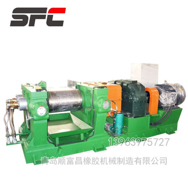 Two Rollers Rubber Cracker Mill and Grooved Rollers for Waste Tyre Recycling