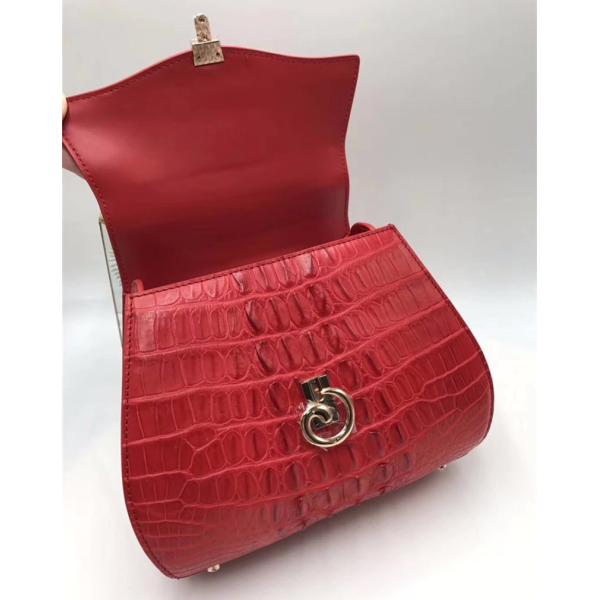 Authentic Crocodile Skin Lady Saddle Purse Genuine Alligator Leather Female Small Handbag Women Crossbody Shoulder Bag