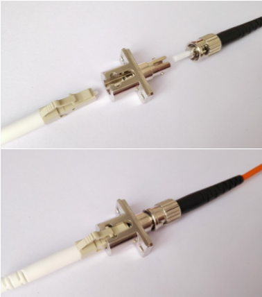 ST LC Hybrid Simplex Single Mode Fiber Optic Coupler Female To Female