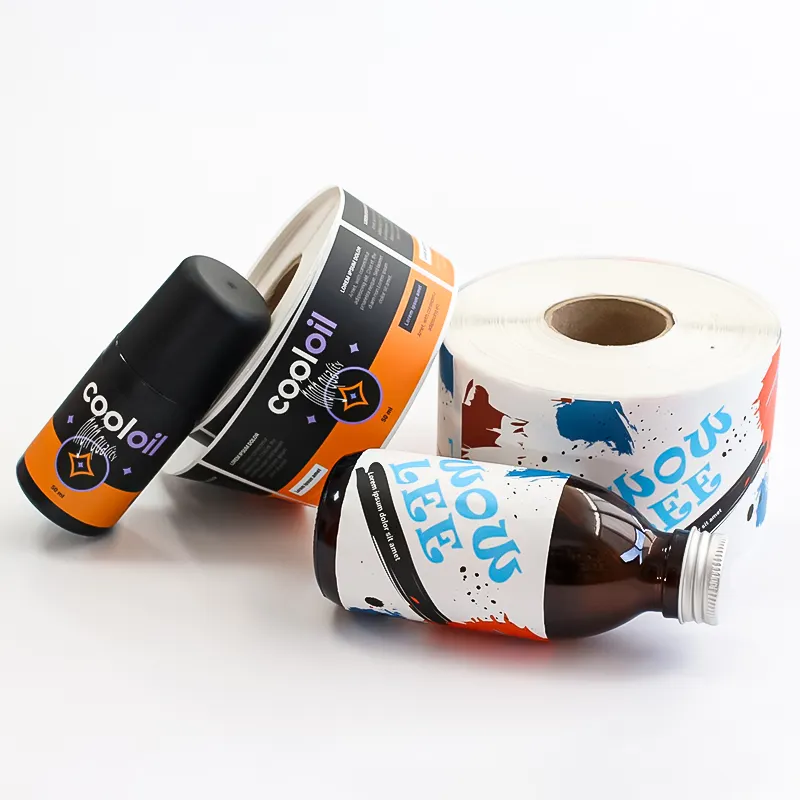 Custom Printing Vinyl Bottle Stickers Cosmetic Bottle Packaging Product Labels