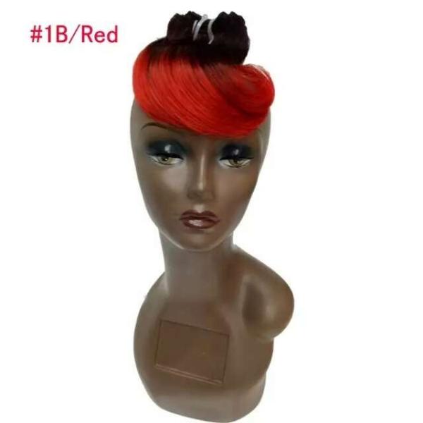 8 Inches Wholesale Peruvian Hair Ombre Red Color Snail Weft Machine