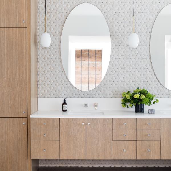 Melamine Japanese Wall Modern Bathroom Wooden Cabinets Flat Panel Wood Texture