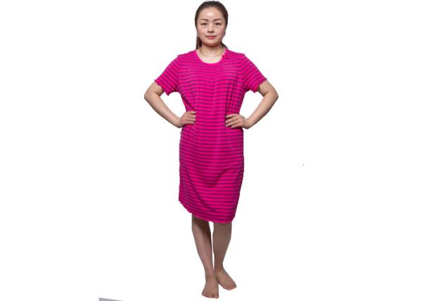 Breathable Ladies Summer Stripped Pajamas Viscose /  Elasthan Short Sleeveless