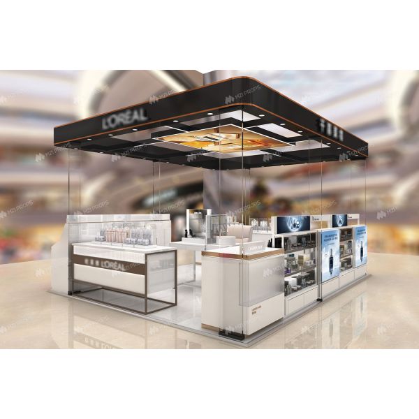 BKC016 Fashion-Forward Cosmetic Kiosk Design Makeup Mall Kiosk for Beauty Store Decoration