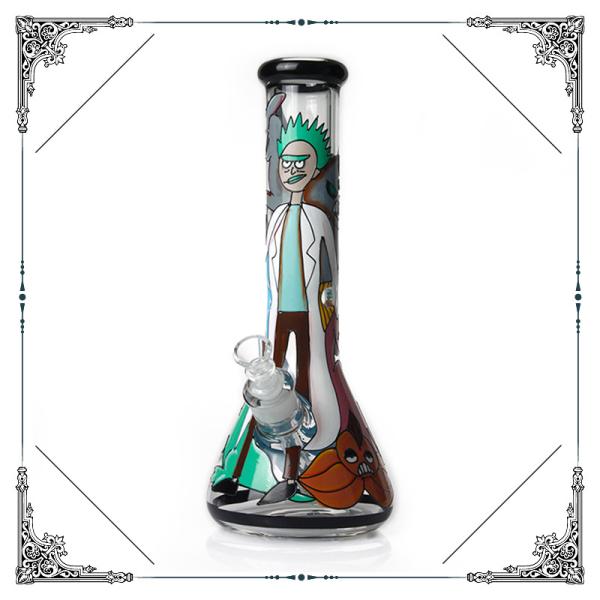 Manufacture Bong 7MM Glass Cool Smoking Pipes Hand Drawing Art On Glass Water Bongs