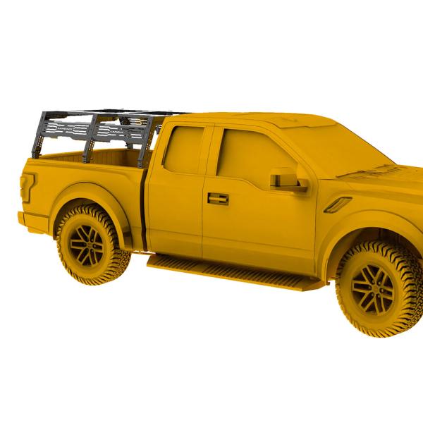 Jeep Gladiator JT Camping Bed Rack with Black Powder Coating and Multiple Accessories