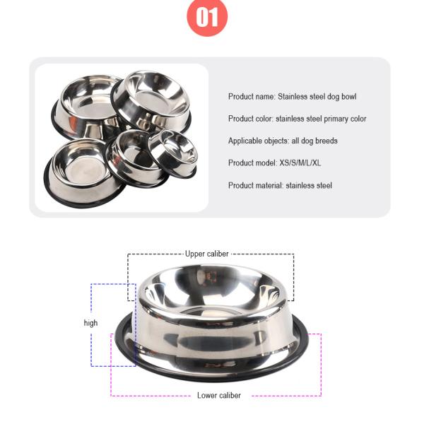 Stainless Steel Pet Bowl Not Applicable Power Source Durable  Sturdy for Your Furry Friend