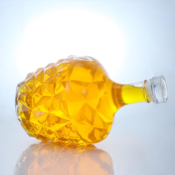 Clear or Customized Decal Round Glass Bottle for Rum Vodka Whisky Tequila Gin
