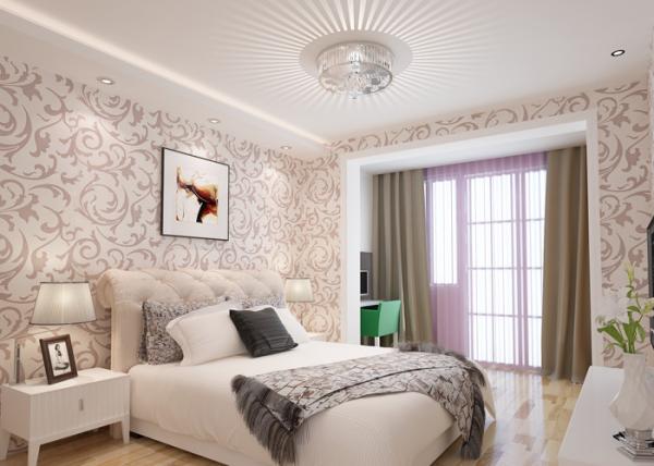 Elegant Non - woven Modern Removable Wallpaper  / Leaf Pattern Wallpaper