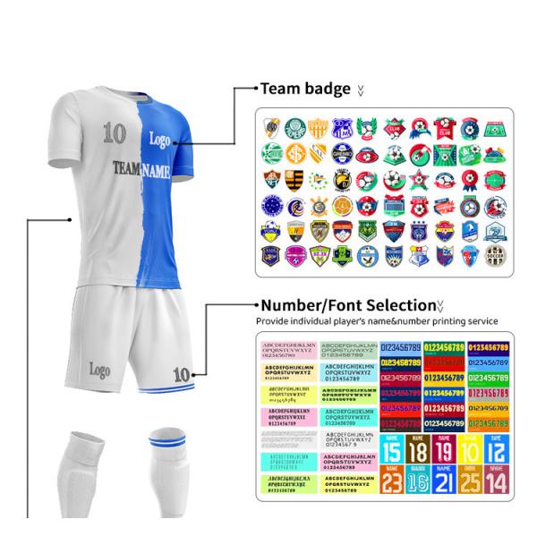 ODM Youth Soccer Shirts Jerseys Uniform Kits Portable Washable