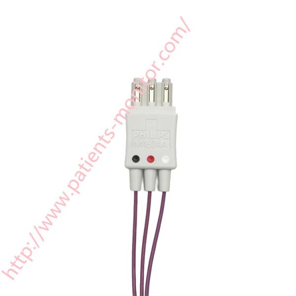 Philipph M1624A ECG Lead Set Unshielded 3 Lead Miniclip AAMI 0.7M 989803144941 Original