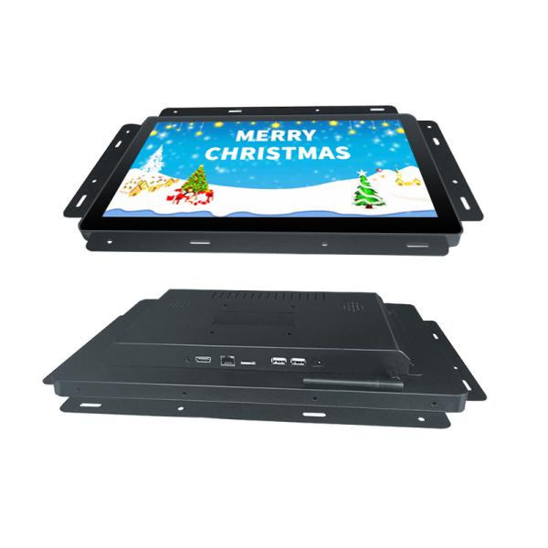 Metal da exposição do LCD do quadro aberto dos multimédios que abriga Media Player incorporado preto