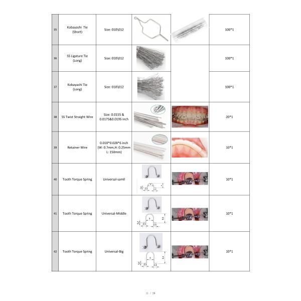 ALS retenedor de alambre ortoflex 0.0155 0.0175 0.0195 Para el tratamiento de ortodoncia de clase I