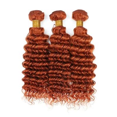 Ginger Orange Deep Wave Remy Human Hair Bundles Sew In Weave Bundles Brazilian Bundle Deals