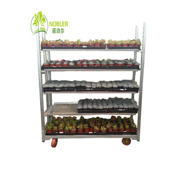 Metal Mesh Seedling Cart Danish Flower Cart With PP Wheel