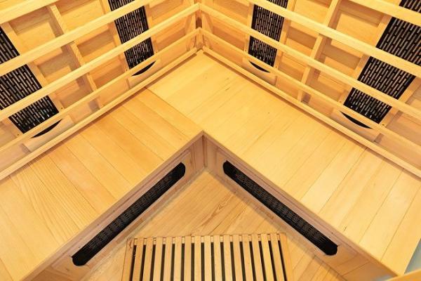 Red Cedar Wood Indoor Ceramic Heater Infrared Sauna Room Modern Design