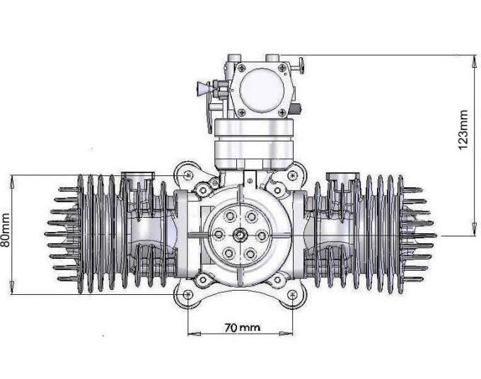 DLA116 DLA 116 RC Model Twin Boxer Gasoline Engine for RC Fixed-Wing Airplane Aircraft UAV Engine