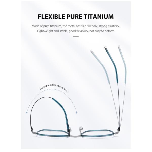 Стекла ацетата рамки титана квадратные, люди CE фасонируют стекла