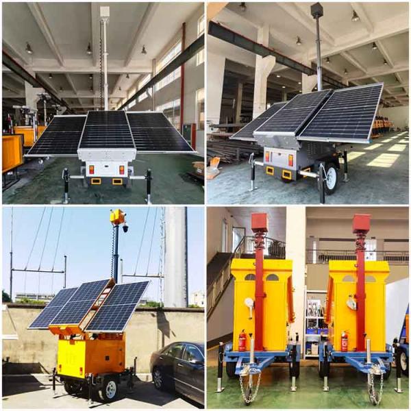 Mobile CCTV Trailer Solar CCTV Camera Trailer For Temporary Parking Lots Monitoring
