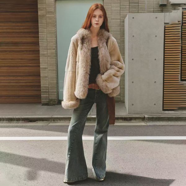 Parisian Magazine Retro Soft Double Color Faux Fox Fur Coat