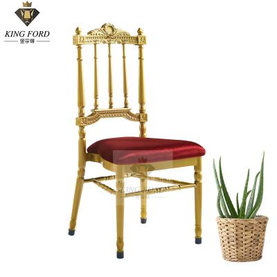 Contemporary Aluminum Gold Chiavari Chairs With Cushions 5cm