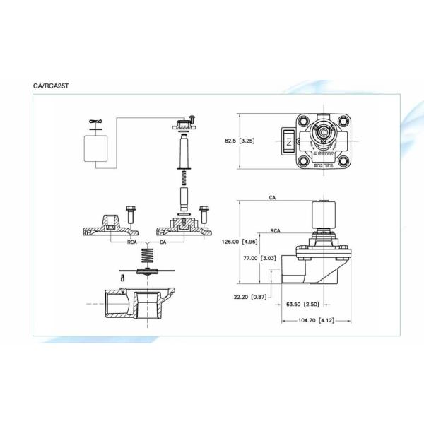 CA25T GOYEN Pulsação válvula de diafragma pneumática G1'' Tamanho do orificio 25mm Faixa de pressão 5 a 125 Psi