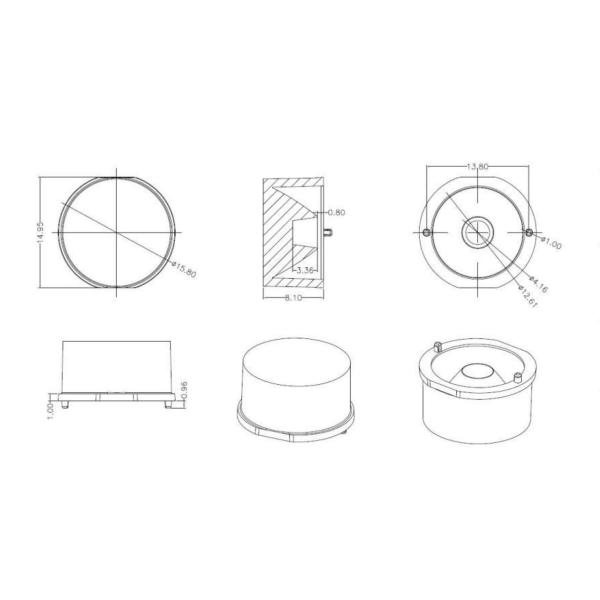 PC Acrylic Lenses For Light Fixtures , Wall Washer 3535 LED Lens