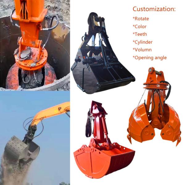 Сверхмощное ведро Clam экскаватора, грейферный ковш раковины для Cat320 Pc200