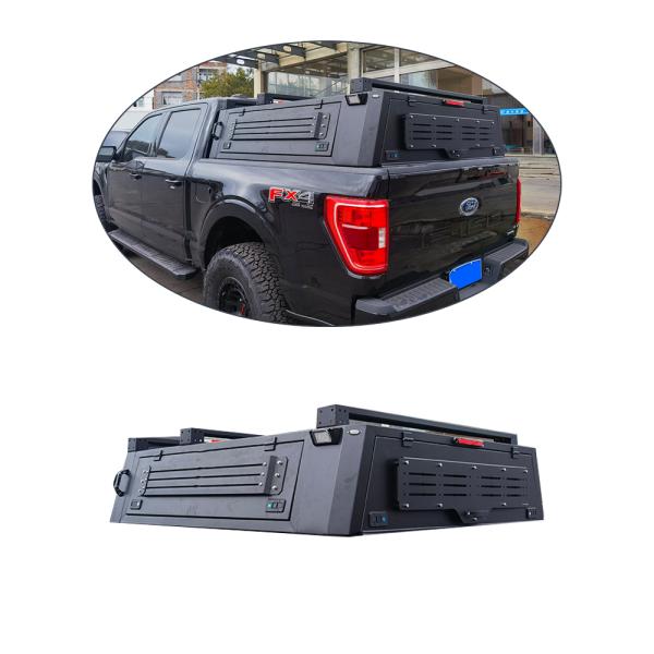 Customized Logo Aluminum Retractable Tonneau Cover for Ford F150 Raptor 2018 in Black