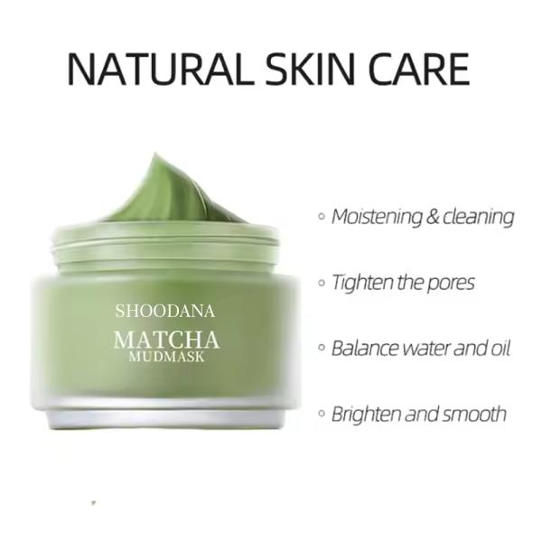 Crema para el cuidado de la piel Matcha Mud puede blanquear Composición brillante Cara Cuello Limpiar Desintoxicar la piel Resistir a la oxidación Hidratante Nutritivo