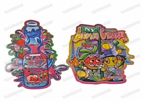 Holograph Custom Shaped Aluminum Soft Touch 3.5g food packaging Mylar Bags Die Cut Pouches
