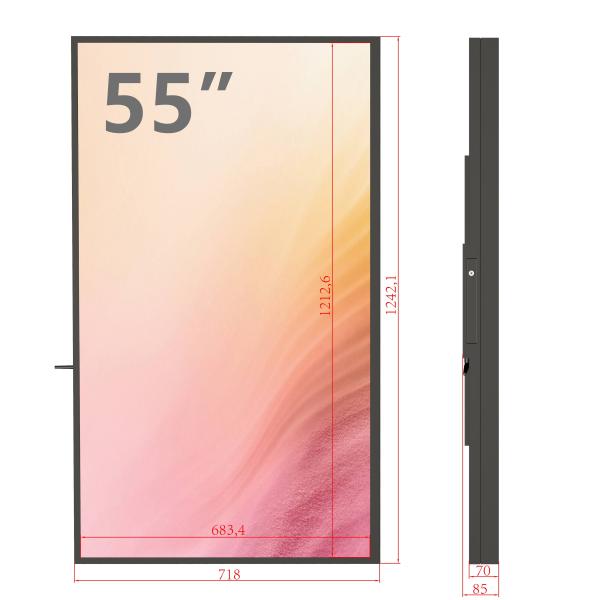 Commercial Outdoor Vertical Lcd Advertising Monitor 55 Inch Dustproof