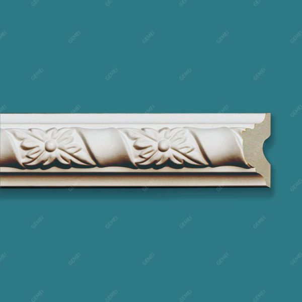 GB-82010 European Style Construction Material Carved Flame Resistance Led Cove Cornices Mouldings For Kitchen