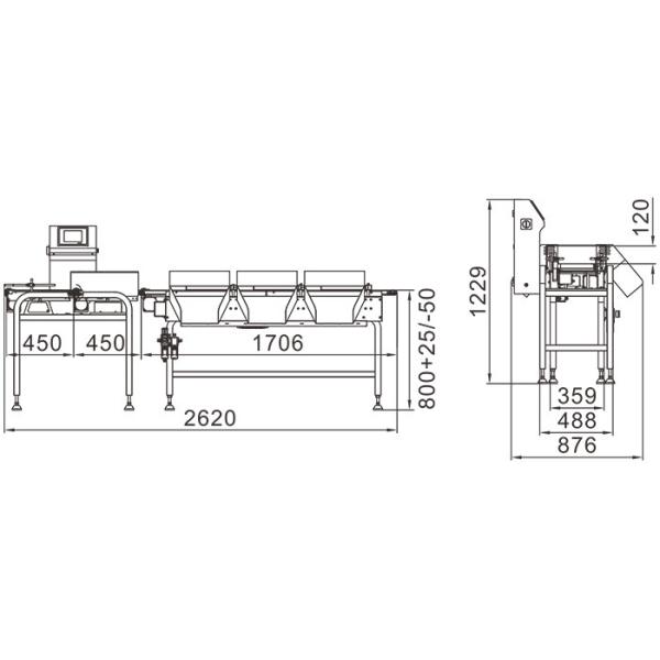 Food Package 62m/Min 150g Weight Sorting Machine