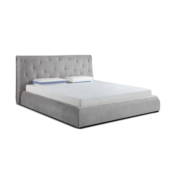11068 Hot Selling Soft Bed Light Grey /Dark Grey Queen Bed Cotton Comfortable Bed