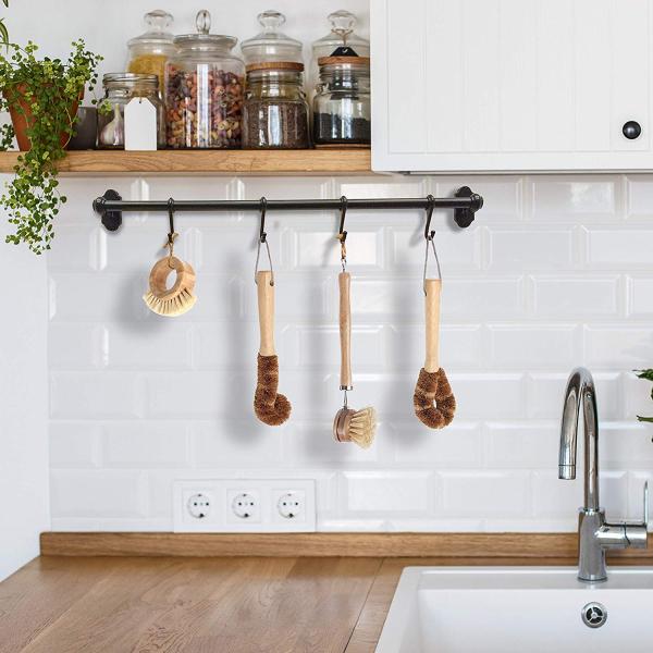 пузырь 9in естественный вверх по ODM скруббера кухни набора щетки блюда бамбуковому