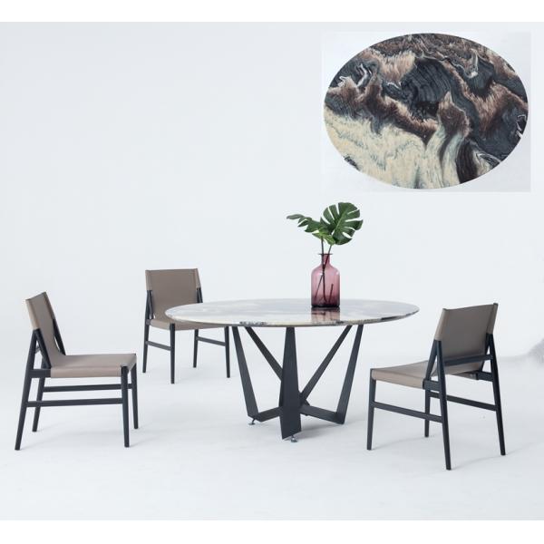 Modern Round Italian 6 Seater Metal Base1.2/1.5M Marble Top Dining Table