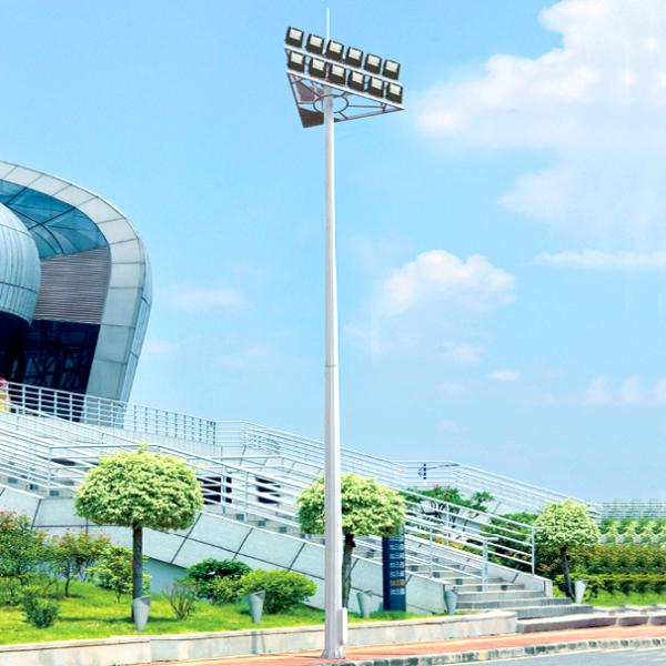 Straight Round Galvanised Street Light Pole 15-35m High Mast Lighting Tower