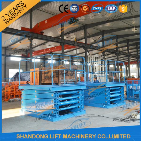 2 Tonne 4m Low Profile Stationary Hydraulic Scissor Lift For Warehouse